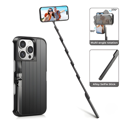 Retractable Selfie Stick Case – Bluetooth & Rechargeable